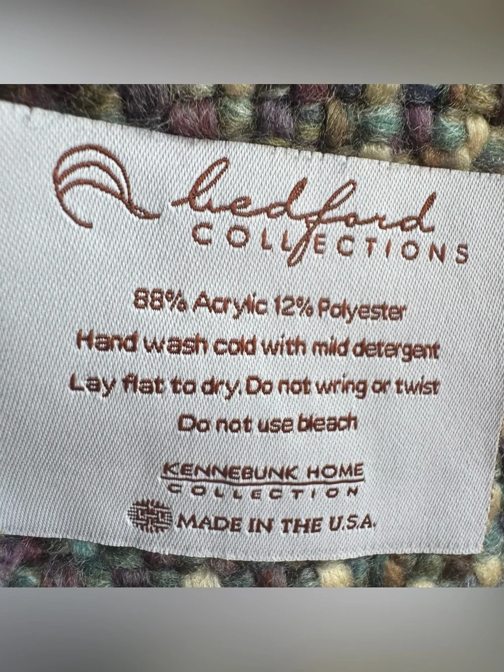 Bedford Collections Dover Thistle Woven Throw Blanket 47x70 Fringed USA